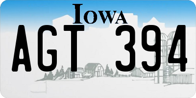 IA license plate AGT394
