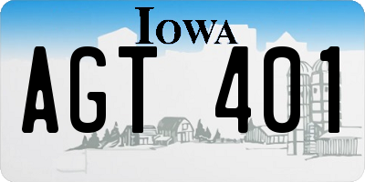 IA license plate AGT401