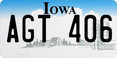 IA license plate AGT406