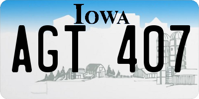 IA license plate AGT407