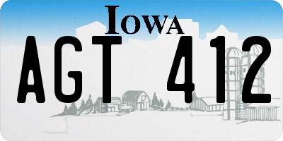 IA license plate AGT412