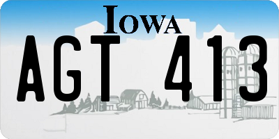 IA license plate AGT413