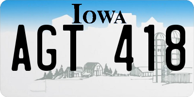 IA license plate AGT418