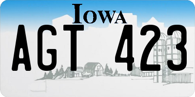 IA license plate AGT423