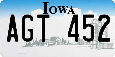 IA license plate AGT452