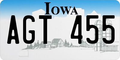 IA license plate AGT455