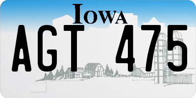 IA license plate AGT475