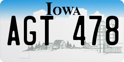 IA license plate AGT478