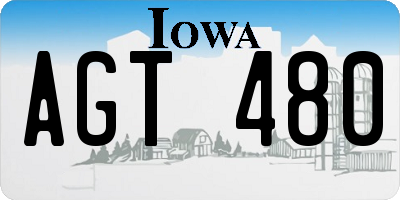 IA license plate AGT480