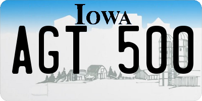 IA license plate AGT500