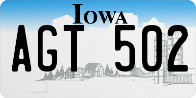 IA license plate AGT502