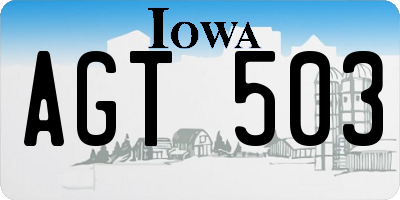 IA license plate AGT503