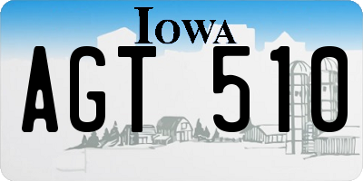 IA license plate AGT510