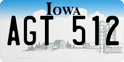 IA license plate AGT512