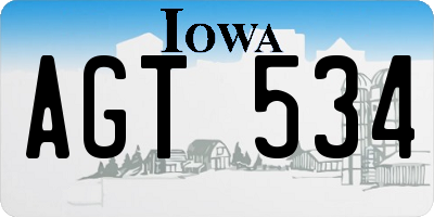 IA license plate AGT534