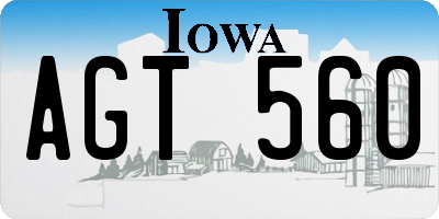 IA license plate AGT560