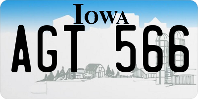 IA license plate AGT566