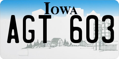 IA license plate AGT603
