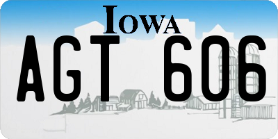 IA license plate AGT606