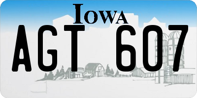 IA license plate AGT607