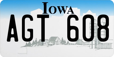 IA license plate AGT608