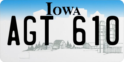 IA license plate AGT610
