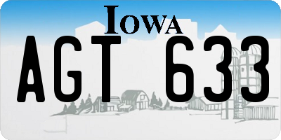 IA license plate AGT633