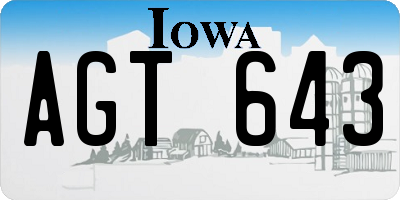 IA license plate AGT643