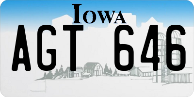 IA license plate AGT646