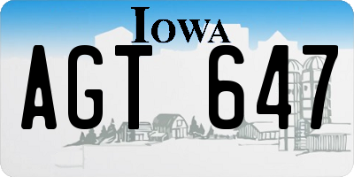 IA license plate AGT647