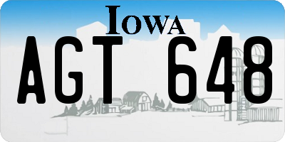 IA license plate AGT648