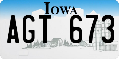IA license plate AGT673