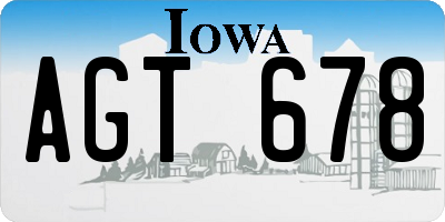 IA license plate AGT678