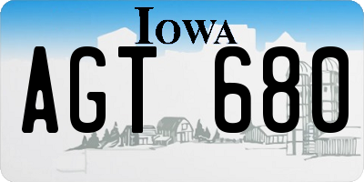 IA license plate AGT680