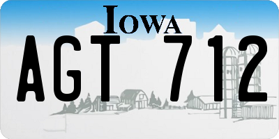IA license plate AGT712