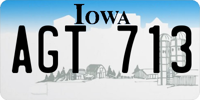 IA license plate AGT713