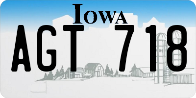 IA license plate AGT718