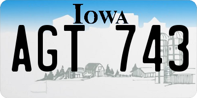 IA license plate AGT743