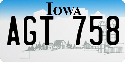 IA license plate AGT758