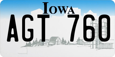 IA license plate AGT760