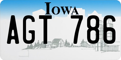 IA license plate AGT786