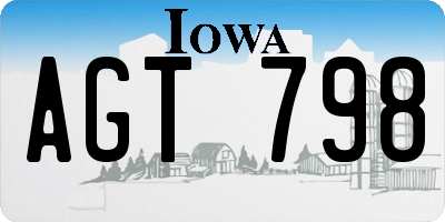 IA license plate AGT798