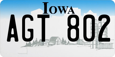 IA license plate AGT802