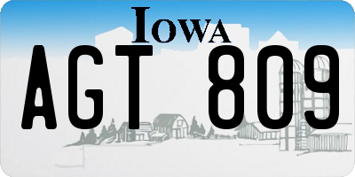 IA license plate AGT809