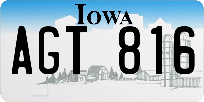 IA license plate AGT816