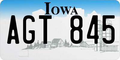 IA license plate AGT845