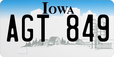 IA license plate AGT849