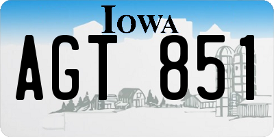IA license plate AGT851