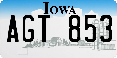IA license plate AGT853
