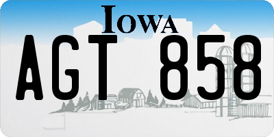 IA license plate AGT858